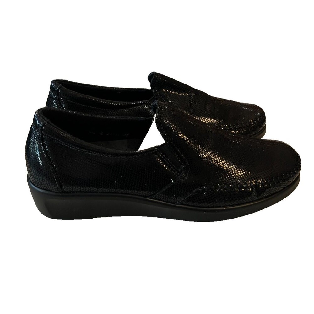 SAS Dream Comfort Loafers Shoes Size 9.5 N Narrow $157 Black Snake NEW in Box - Picture 7 of 16